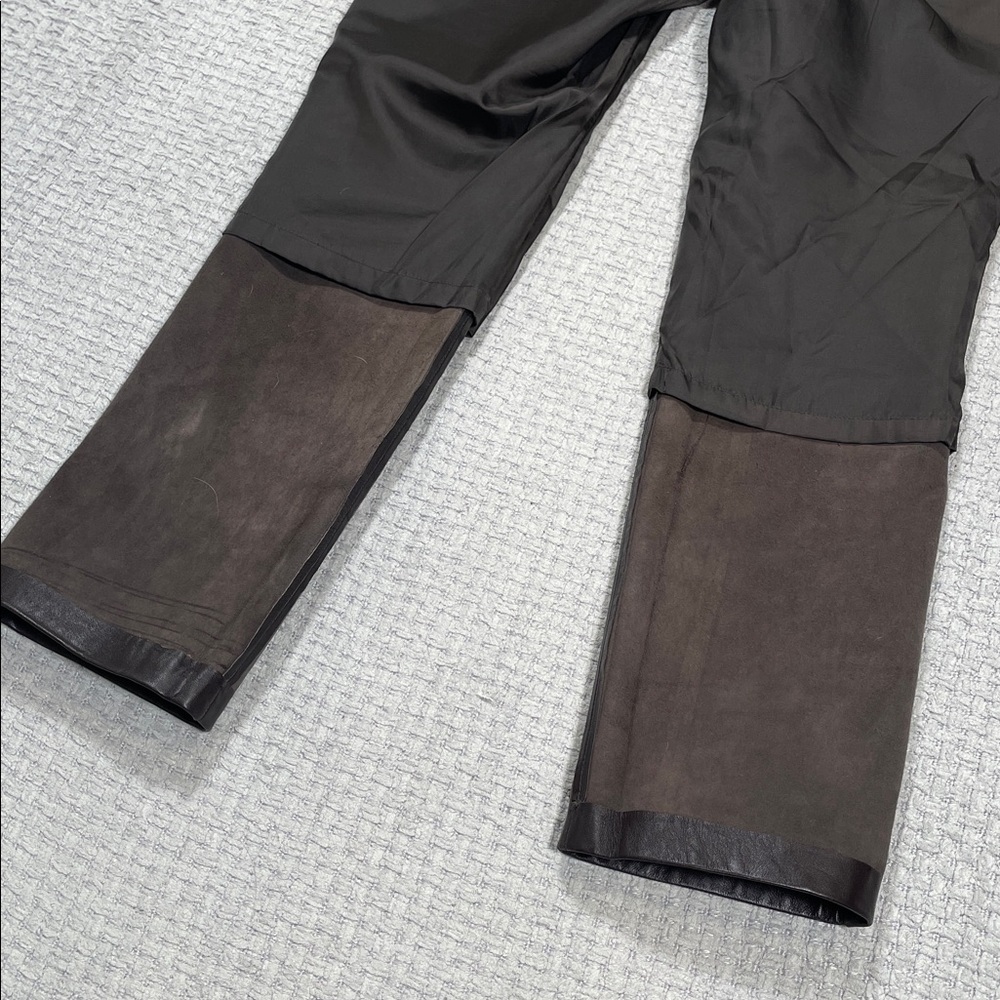 Gorgeous Brown Leather Pants Pockets Lined Vintage Size 8 Petite Real Clothes - Picture 12 of 16